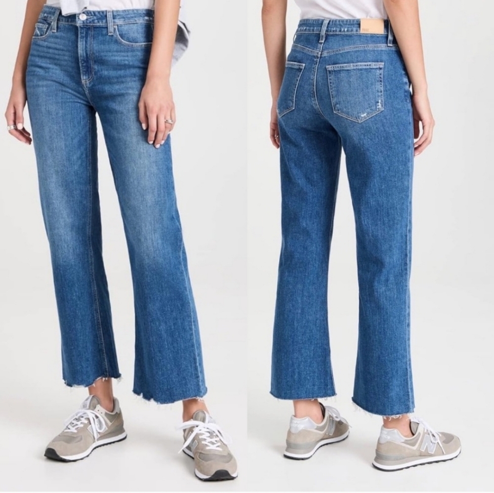 Paige Leenah Ankle Jeans Distressed Size 27 Raw Hem